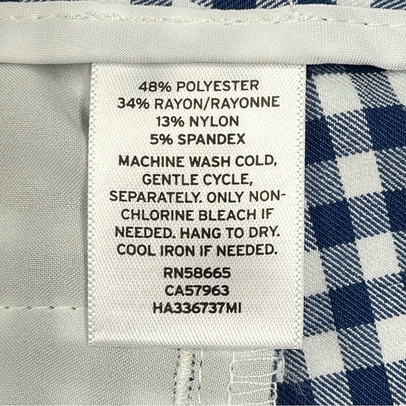 Halogen Cropped Ankle Pants Sz 10 Blue Check Gingham Picnic Euro Summer Classic - Picture 11 of 11